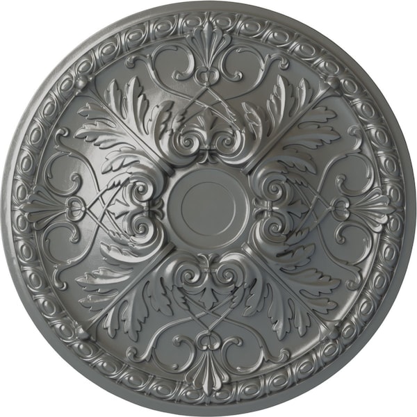 Ekena Millwork Tristan Ceiling Medallion (Fits Canopies up to 6 1/4"), Hand-Painted Silver, 32 3/8"OD x 3 1/2"P CM32TNSLS - main